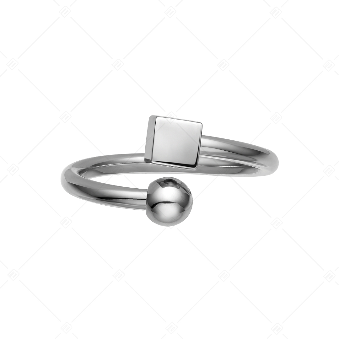 BALCANO - Gamer / Stainless Steel Ring With a Dice and a Ball, High Polished (041214BC97)