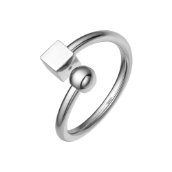 BALCANO - Gamer / Stainless Steel Ring With a Dice and a Ball, High Polished