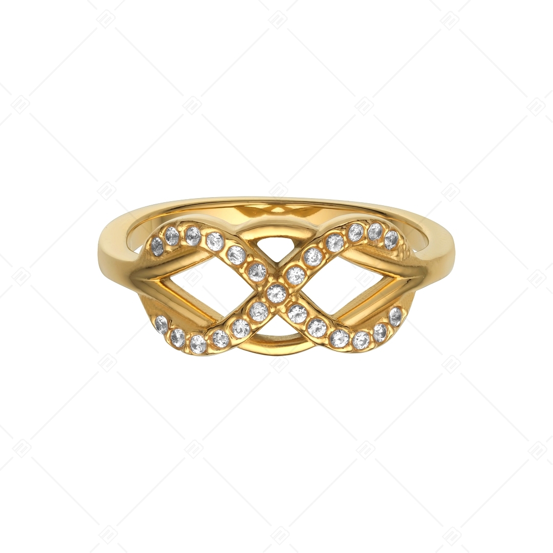 BALCANO - Infinity Gem / Ring With Infinity Symbol and Cubic Zirconia, 18K Gold Plated (041215BC88)