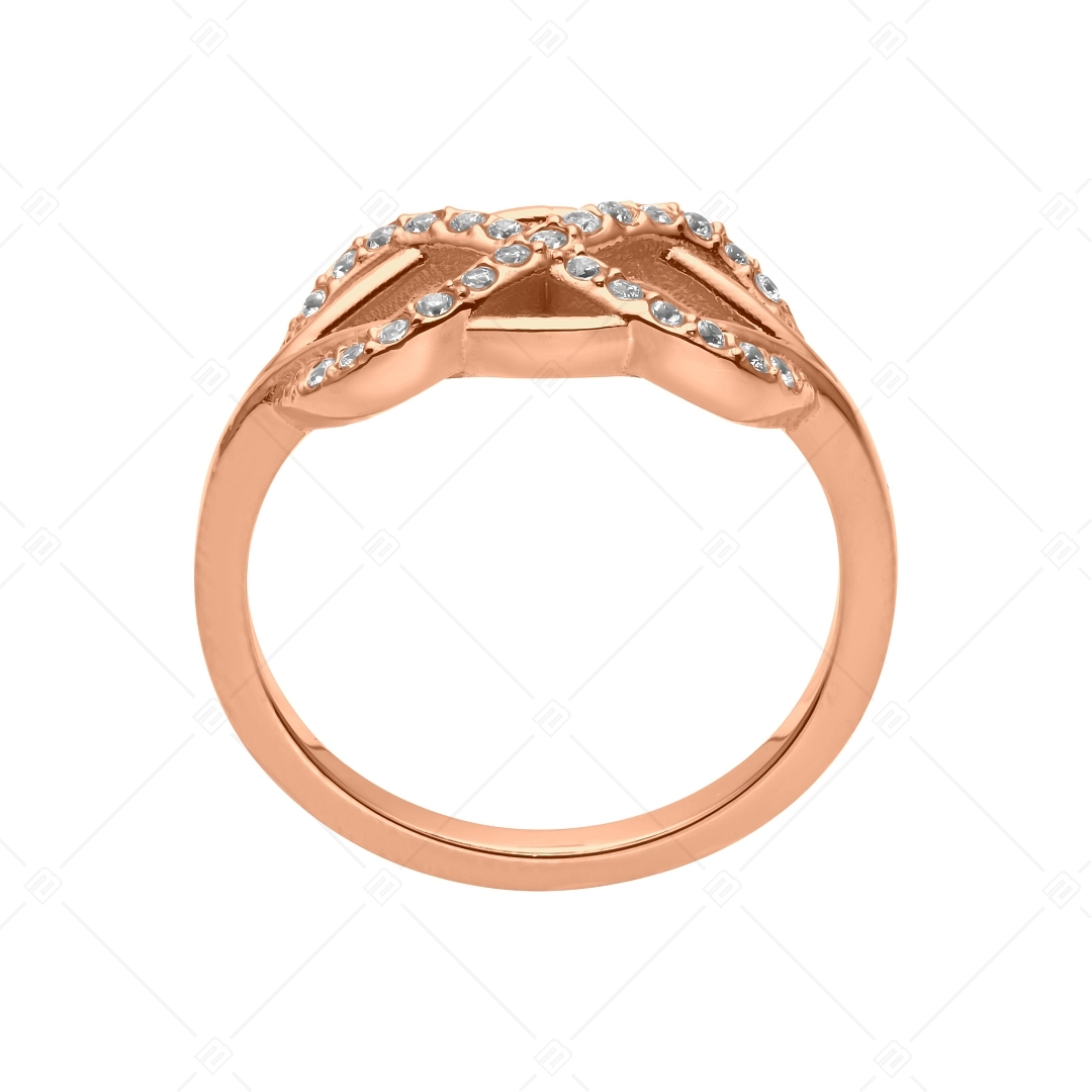 BALCANO - Infinity Gem / Ring With Infinity Symbol and Cubic Zirconia, 18K Rose Gold Plated (041215BC96)