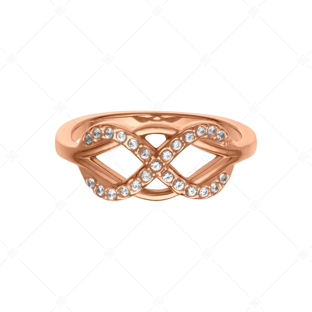 BALCANO - Infinity Gem / Ring With Infinity Symbol and Cubic Zirconia, 18K Rose Gold Plated (041215BC96)