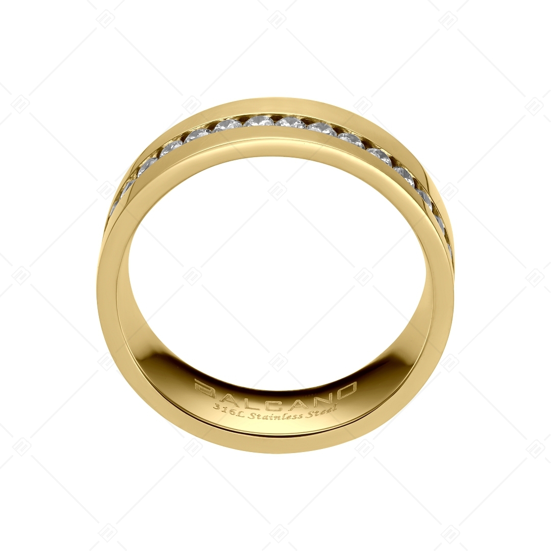 BALCANO - Jessica / Stainless Steel Ring With Zirconia Gemstones Around and 18K Gold Plated (041218BC88)