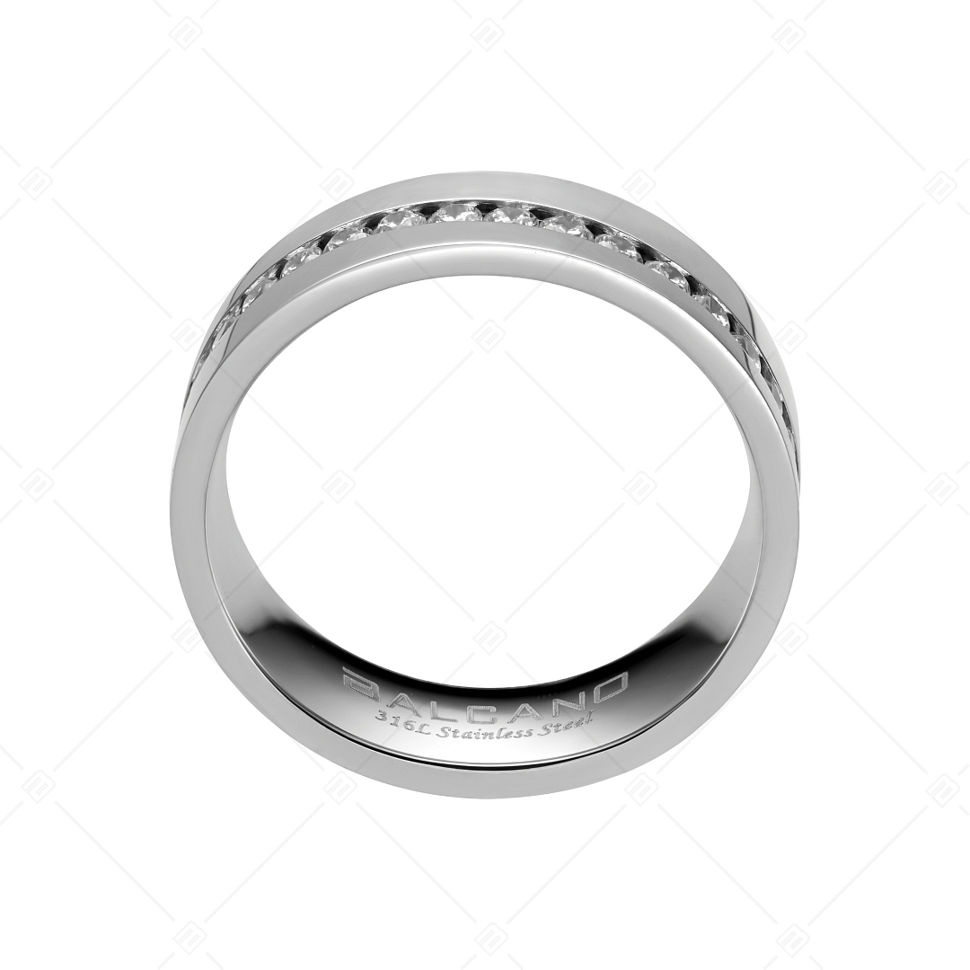 BALCANO - Jessica / Edelstahl Ring mit Zirkonia Kristallen rund herum und Hochglanzpolierung (041218BC97)