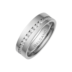 BALCANO - Jessica / Stainless Steel Ring With Zirconia Gemstones Around, High Polished