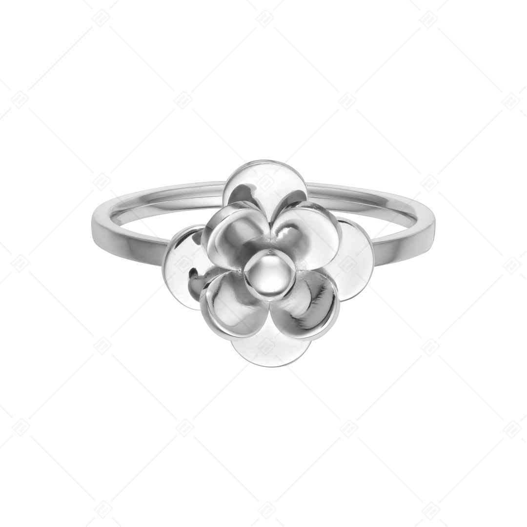 BALCANO - Rose / Stainless steel ring with flower, high polished (041225BC97)