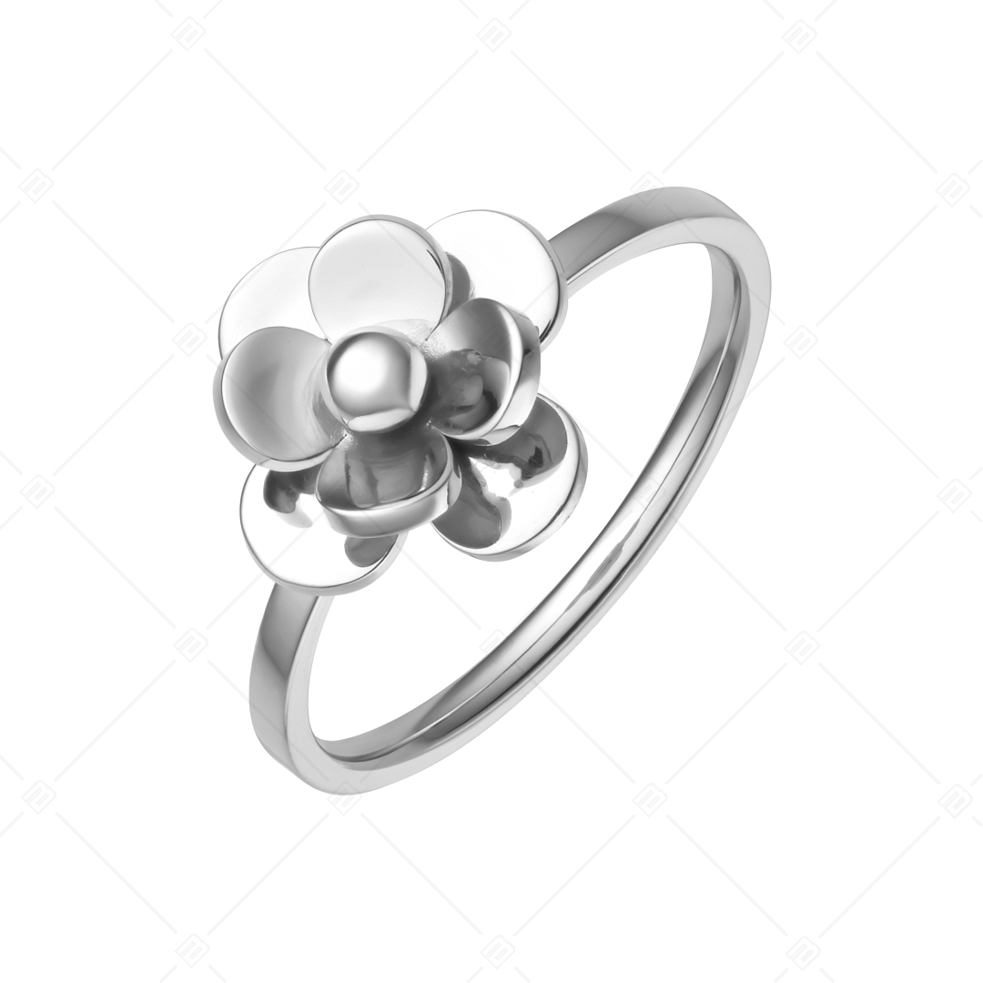 BALCANO - Rose / Edelstahl Ring mit Blumenkopf und Hochglanzpolierung (041225BC97)