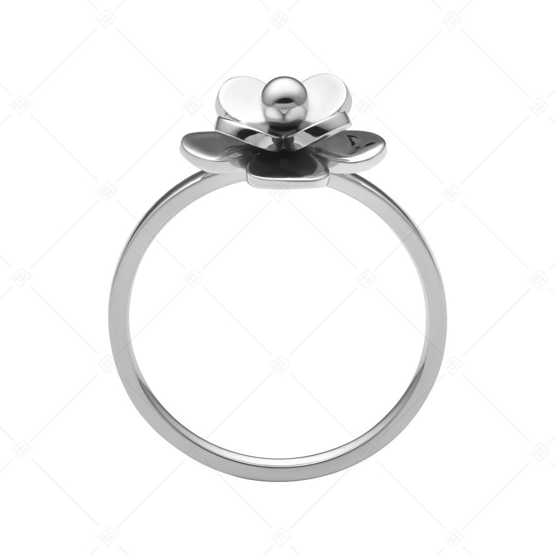 BALCANO - Rose / Stainless steel ring with flower, high polished (041225BC97)