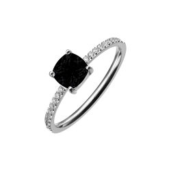BALCANO - Sonja / Thin Stainless Steel Ring With Zirconia Gemstones, High Polished