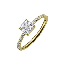 BALCANO - Sonja / Thin, 18K Gold Plated Stainless Steel Ring With Zirconia Gemstones