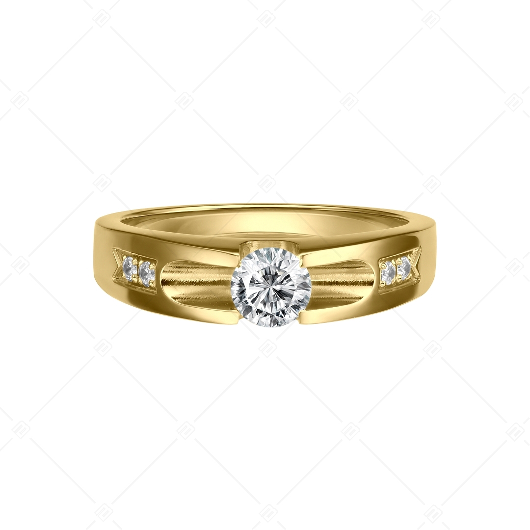 BALCANO - Grace / Edelstahl Ring mit Zirkonia Kristallen und 18K Gold Beschichtung (041227BC88)