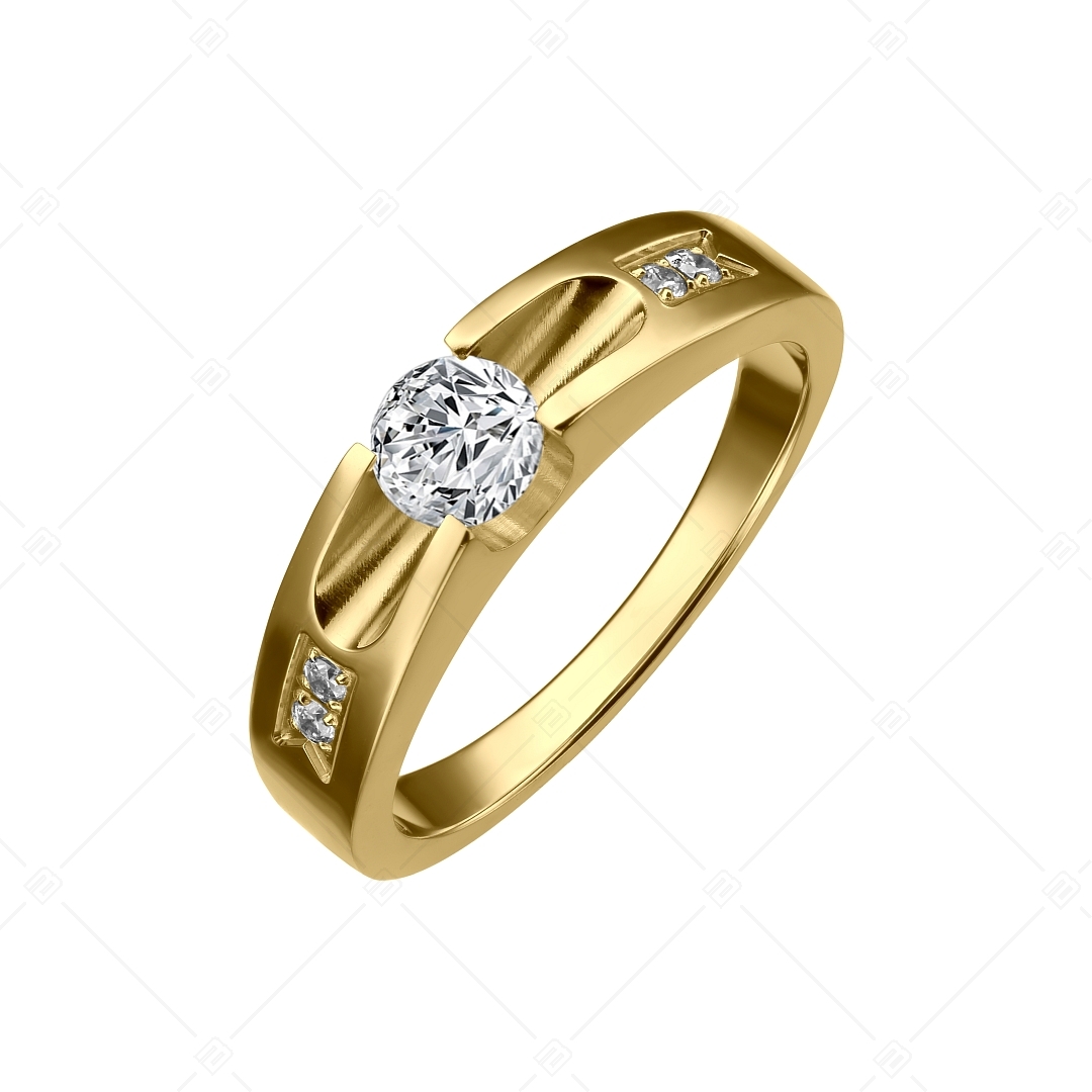BALCANO - Grace / Stainless Steel Ring With Zirconia Gemstones And 18K Gold Plated (041227BC88)