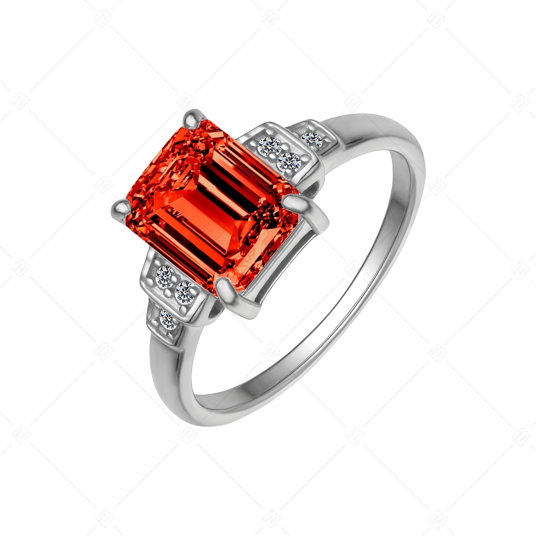 BALCANO - Esmeralda / Striking Cubic Zirconia Gemstone Ring With High Polish Finish (041230BC22)