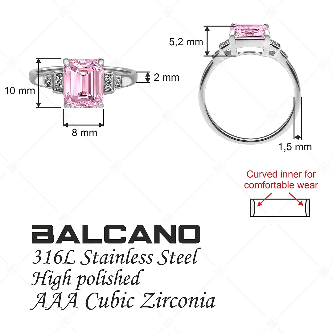 BALCANO - Esmeralda / Remarquable bague avec pierres précieuses en zirconium cubique, avec finition polie (041230BC28)
