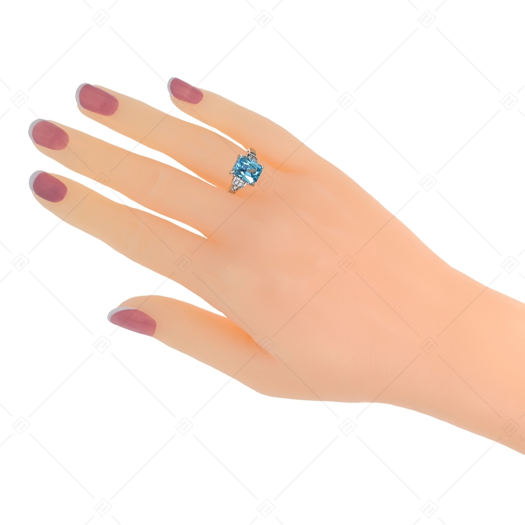 BALCANO - Esmeralda / Striking Cubic Zirconia Gemstone Ring With High Polish Finish (041230BC48)