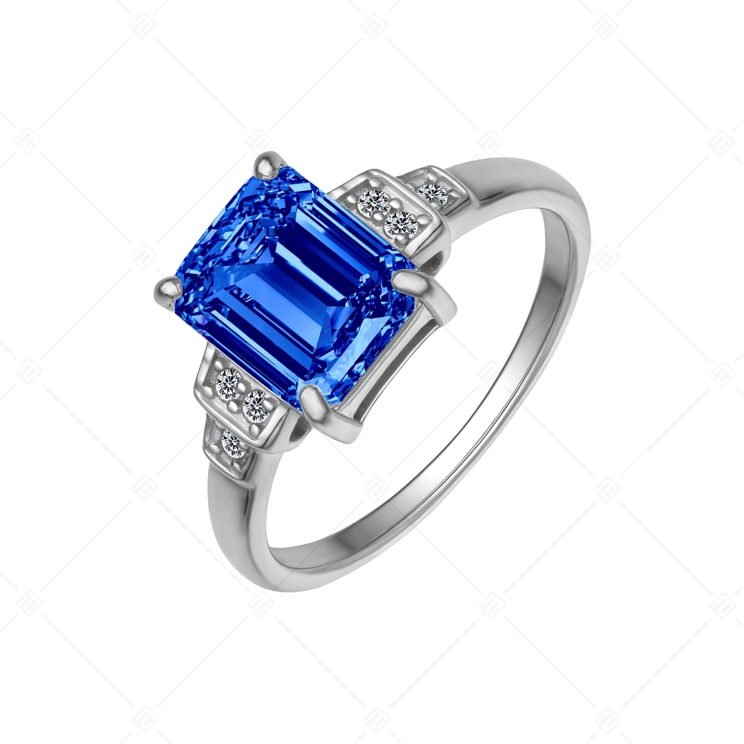 BALCANO - Esmeralda / Striking Cubic Zirconia Gemstone Ring With High Polish Finish (041230BC49)