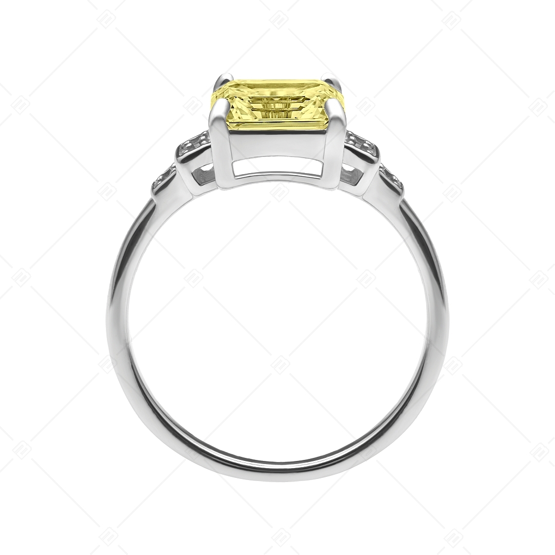 BALCANO - Esmeralda / Striking Cubic Zirconia Gemstone Ring With High Polish Finish (041230BC55)