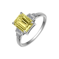BALCANO - Esmeralda / Striking Cubic Zirconia Gemstone Ring With High Polish Finish