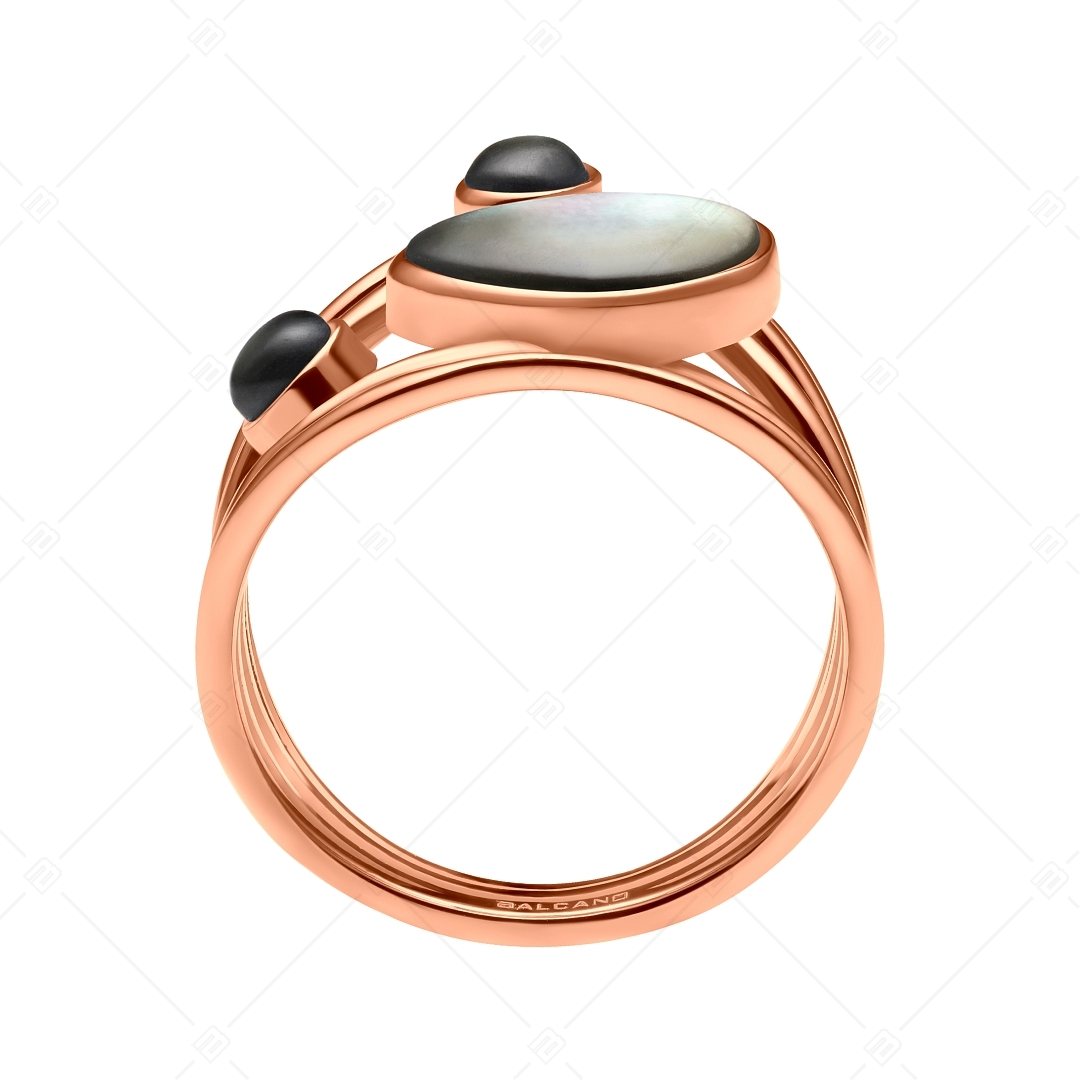 BALCANO - Sabine / Einzigartiger Ring aus Edelstahl mit Perlmuttdekoration und 18K Roségold Beschichtung (041233BC96)
