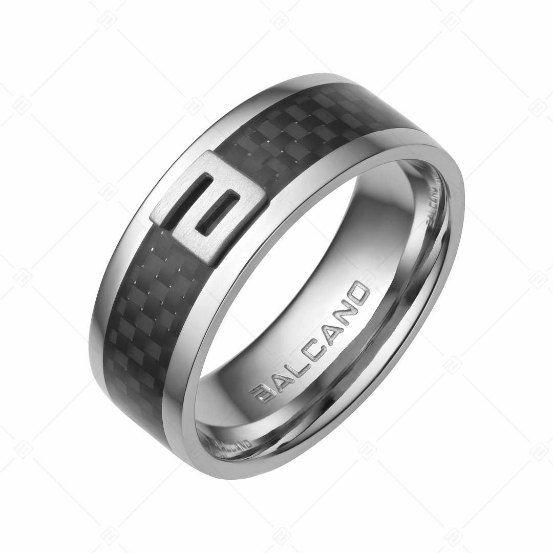 BALCANO- Carbon / Stainless Steel Ring With Carbon Fibre (042002BL99)