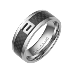 BALCANO- Carbon / Stainless Steel Ring With Carbon Fibre