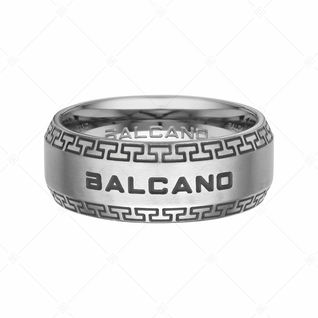 BALCANO - Greco / Stainless steel ring with Greek pattern (042003BL99)