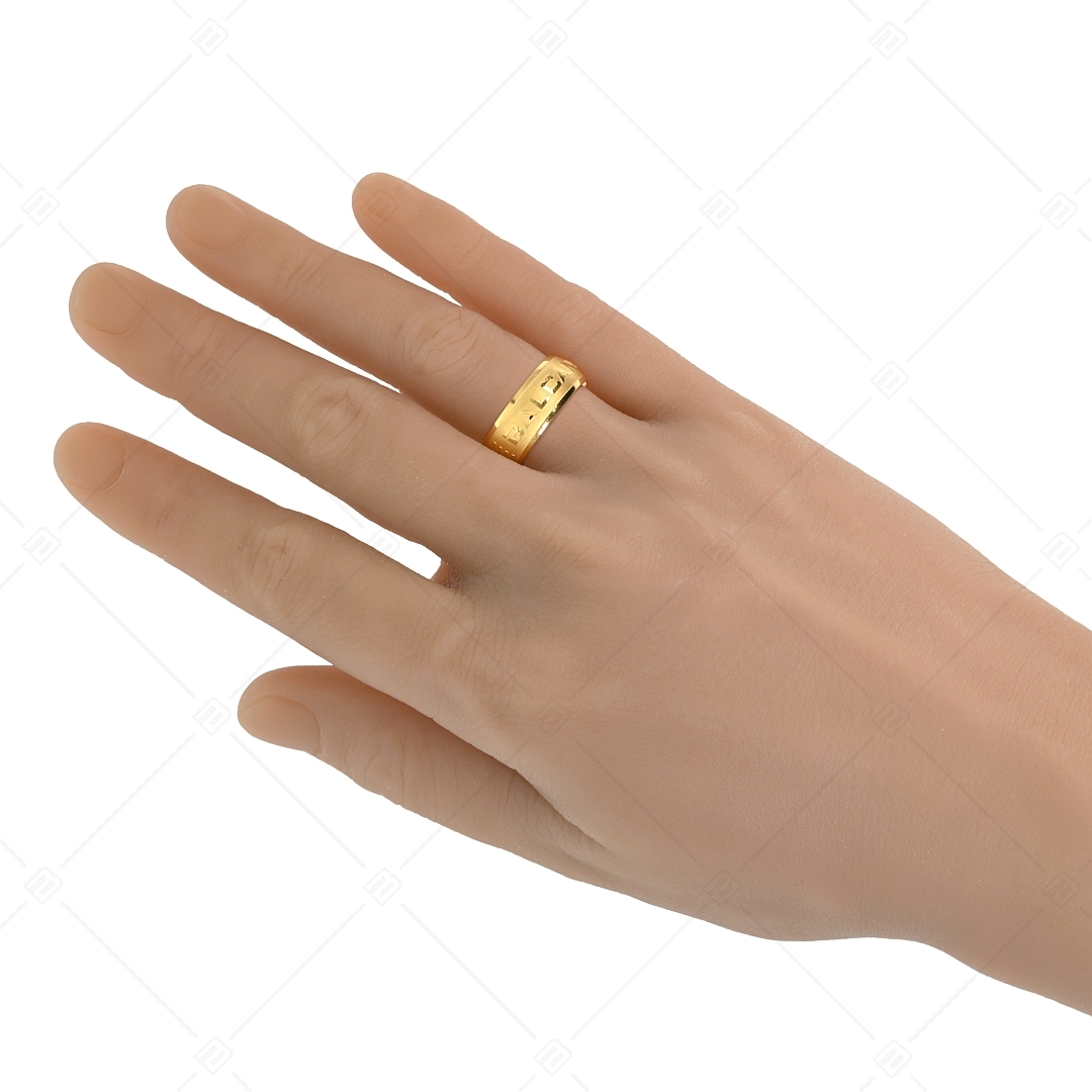 BALCANO - Harry / Stainless Steel Ring With Giant Polished Logo 18K Gold Plated (042005BL88)
