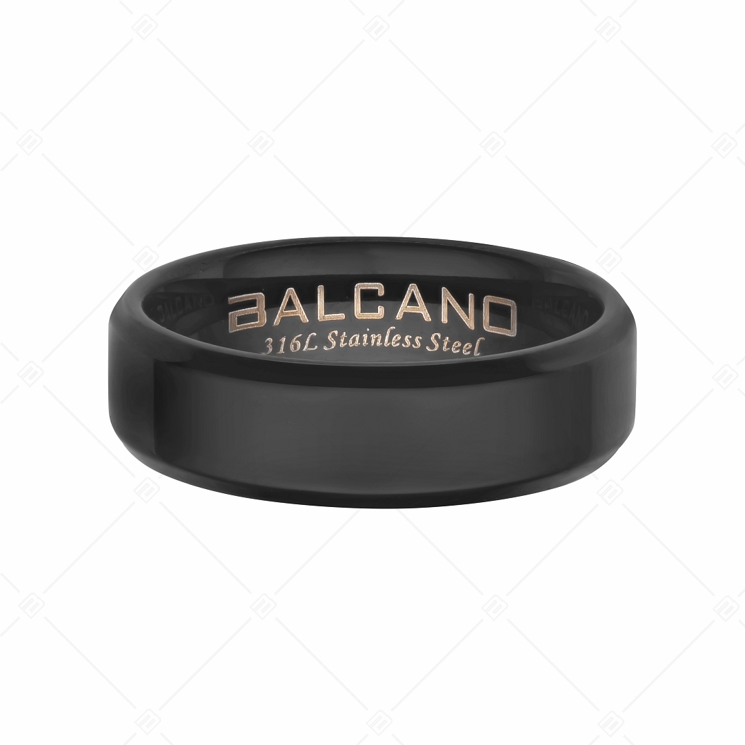 BALCANO - Frankie / Bague gravable en acier inoxydable avec plaqué PVD noir (042100BL11)
