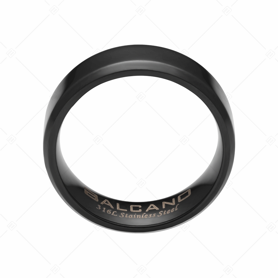 BALCANO - Frankie / Gravierbarer Edelstahl Ring mit schwarzer PVD-Beschichtung (042100BL11)