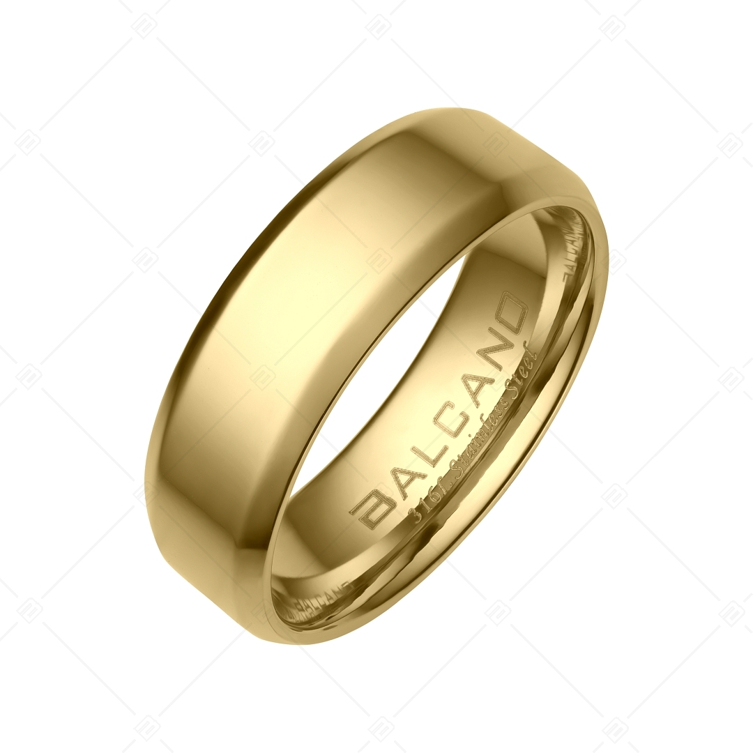 BALCANO - Frankie / Engravable Stainless Steel Ring With 18K Gold Plated (042100BL88)