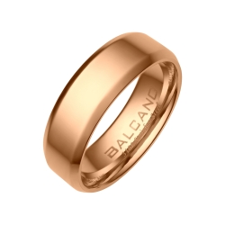 BALCANO - Frankie / Engravable Stainless Steel Ring With 18K Rose Gold Plated