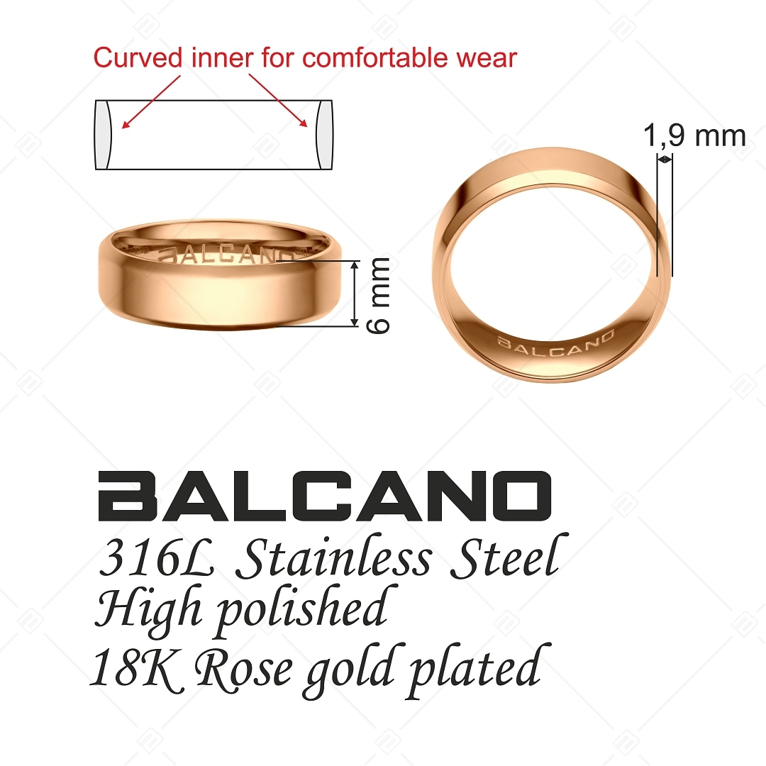 BALCANO - Frankie / Gravierbarer Edelstahl Ring mit 18K Roségold Beschichtung (042100BL96)