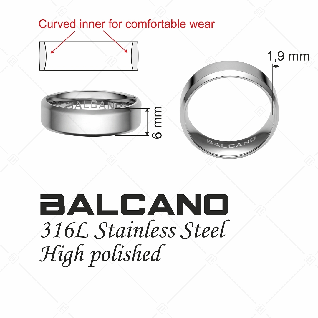 BALCANO - Frankie / Engravable stainless steel ring with high polished (042100BL97)
