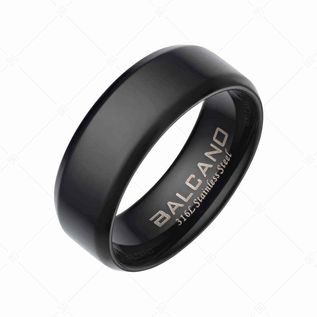 BALCANO - Eden / Gravierbarer Edelstahl Ring mit schwarzer PVD-Beschichtung (042101BL11)