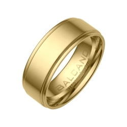 BALCANO - Arena / Engravable Stainless Steel Ring With 18K Gold Plated
