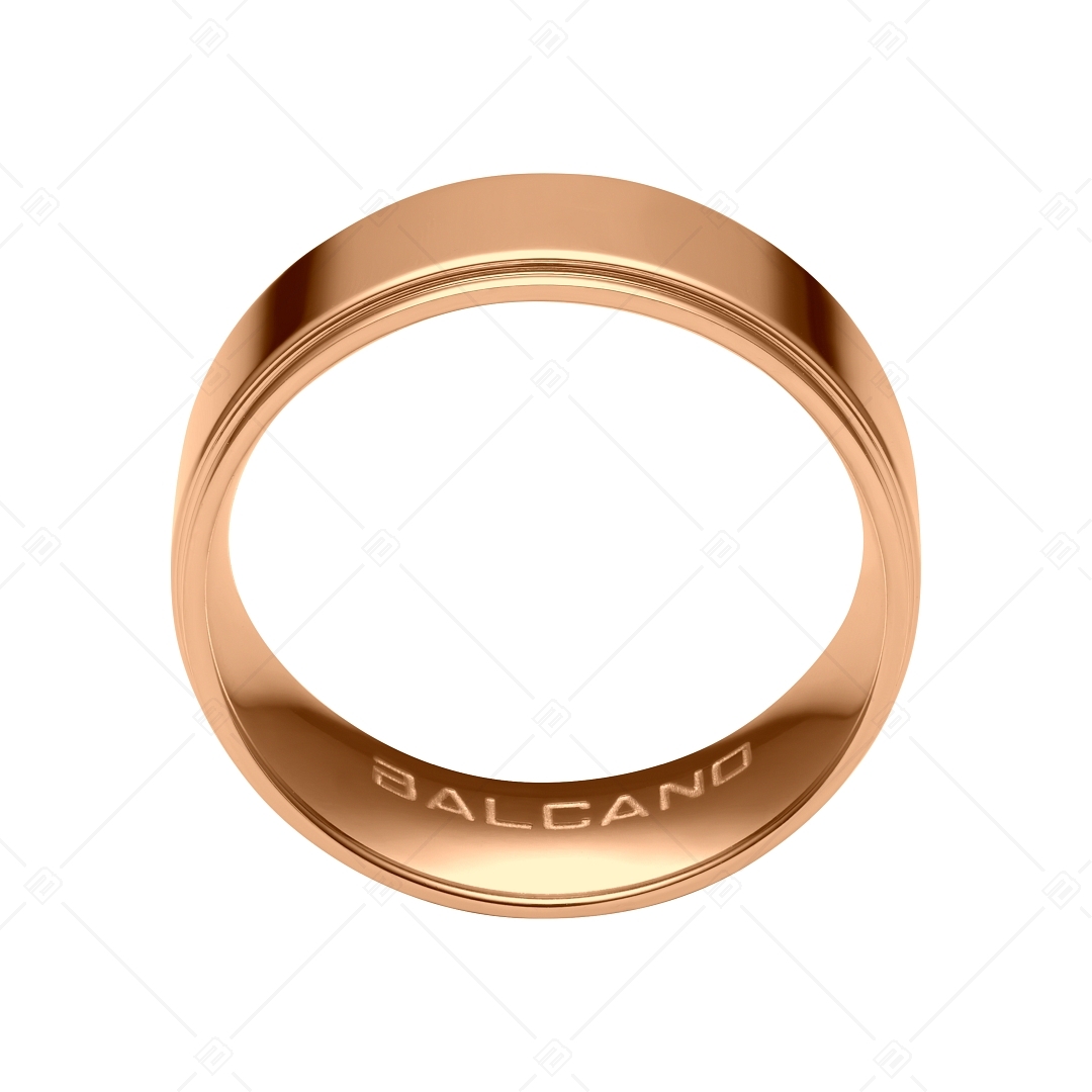 BALCANO - Arena / Engravable Stainless Steel Ring With 18K Rose Gold Plated (042102BL96)