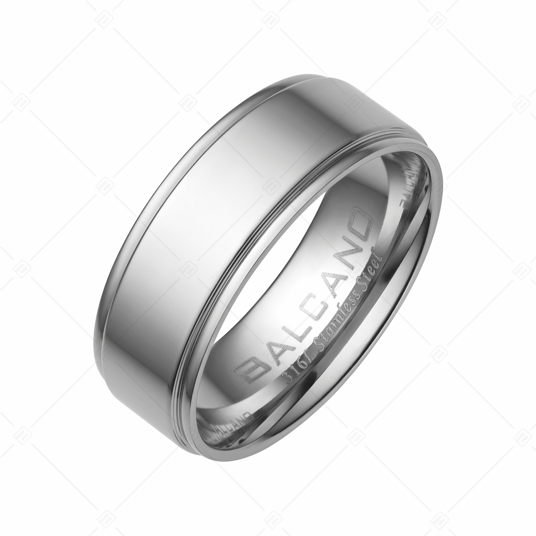BALCANO - Arena / Engravable Stainless Steel Ring With High Polish (042102BL97)