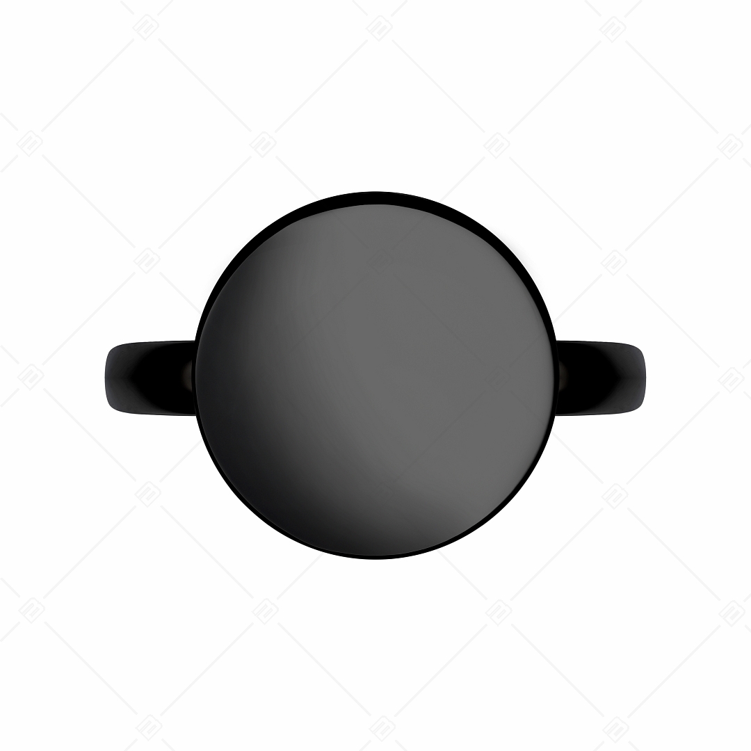 BALCANO - Bottone / Bague à tête de bouton gravable en acier inoxydable avec revêtement PVD noir (042103BL11)