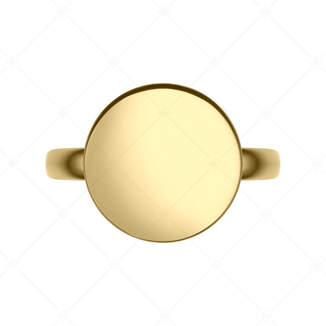 BALCANO - Bottone / Engravable stainless steel ring with 18K gold plated (042103BL88)