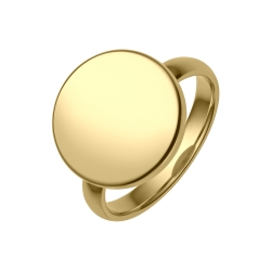 BALCANO - Bottone / Engravable Stainless Steel Ring With 18K Gold Plated