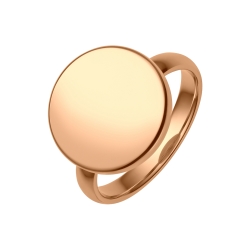 BALCANO - Bottone / Engravable Stainless Steel Ring With 18K Rose Gold Plated
