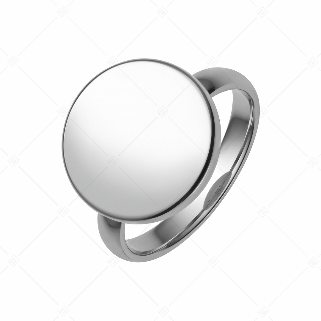 BALCANO - Bottone / Gravierbarer Edelstahl Kopfring mit Spiegelglanzpolierung (042103BL97)