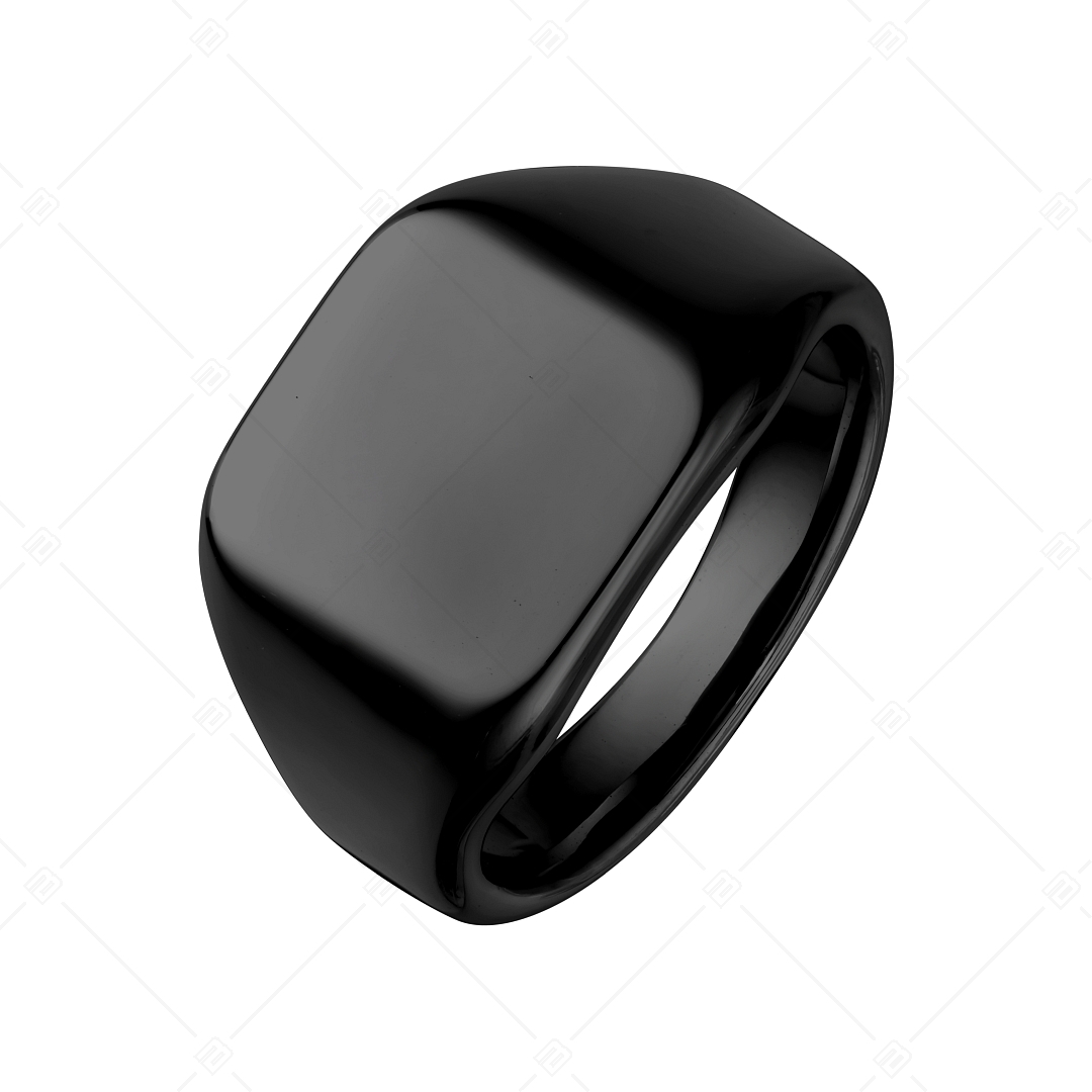 BALCANO - Larry / Gravierbarer Siegel ring mit schwarzer PVD-Beschichtung (042104BL11)