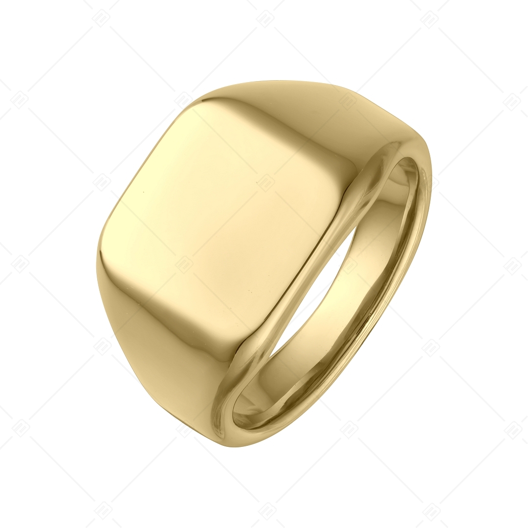 BALCANO - Larry / Engravable signet ring, 18K gold plated (042104BL88)