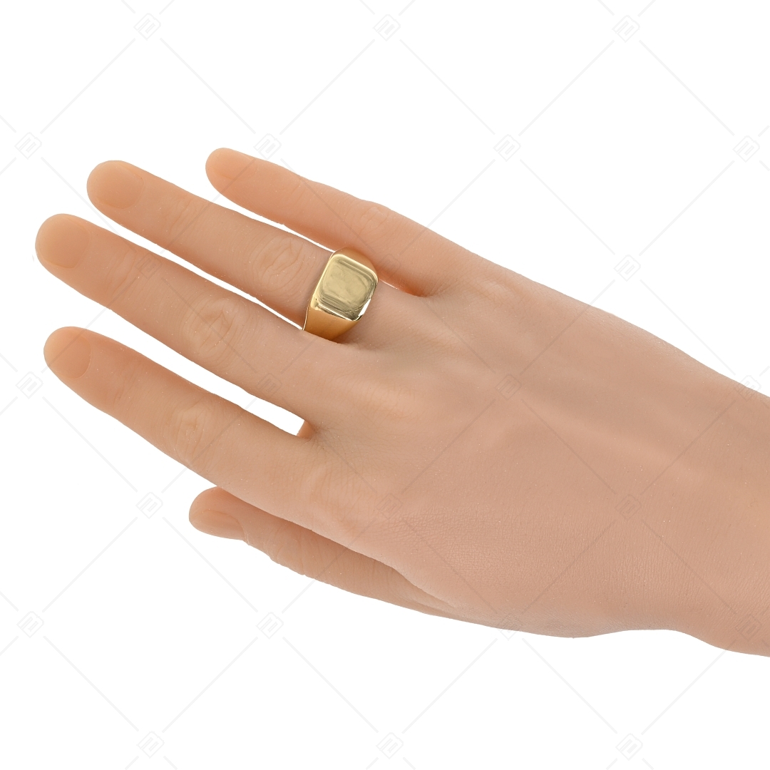 BALCANO - Larry / Engravable Signet Ring, 18K Gold Plated (042104BL88)