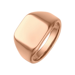 BALCANO - Larry / Engravable Signet Ring, 18K Rose Gold Plated