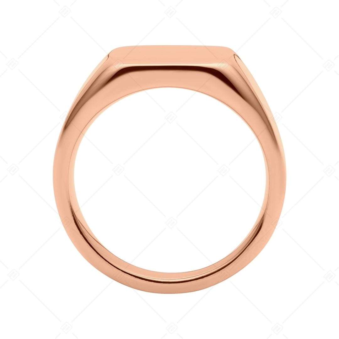 BALCANO - Larry / Engravable Signet Ring, 18K Rose Gold Plated (042104BL96)