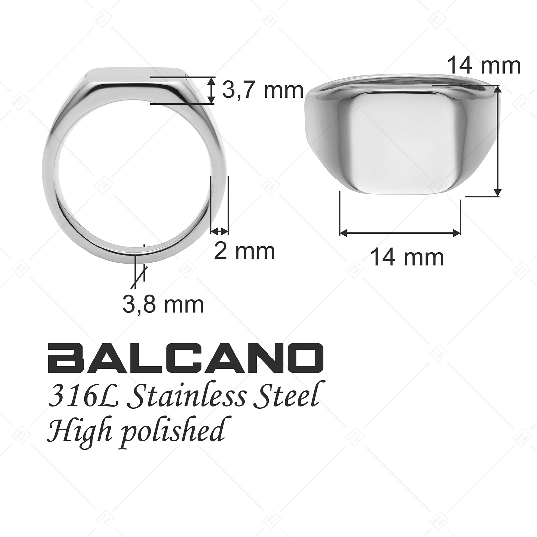 BALCANO - Larry / Engravable signet ring, with high polished (042104BL97)