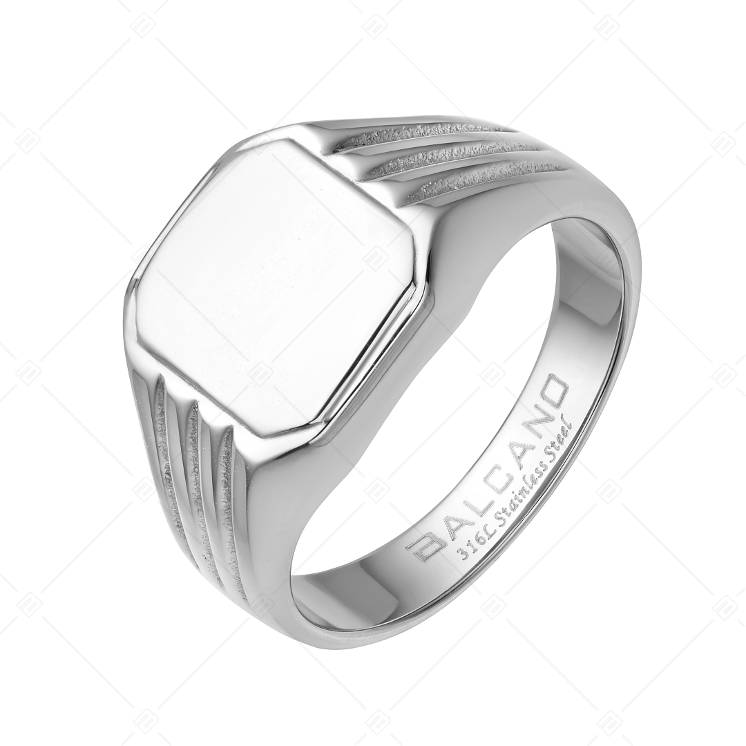 BALCANO - Achilles / Engravable Signet Ring, with High Polish (042105BL97)