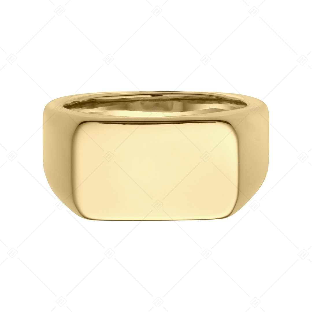 BALCANO - Bernhard / Engravable signet ring, 18K gold plated (042106BL88)