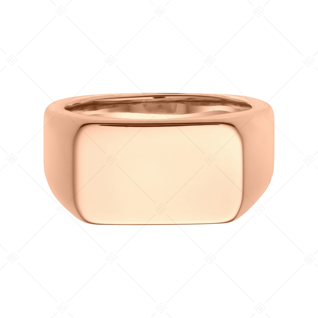 BALCANO - Bernhard / Engravable Signet Ring, 18K Rose Gold Plated (042106BL96)